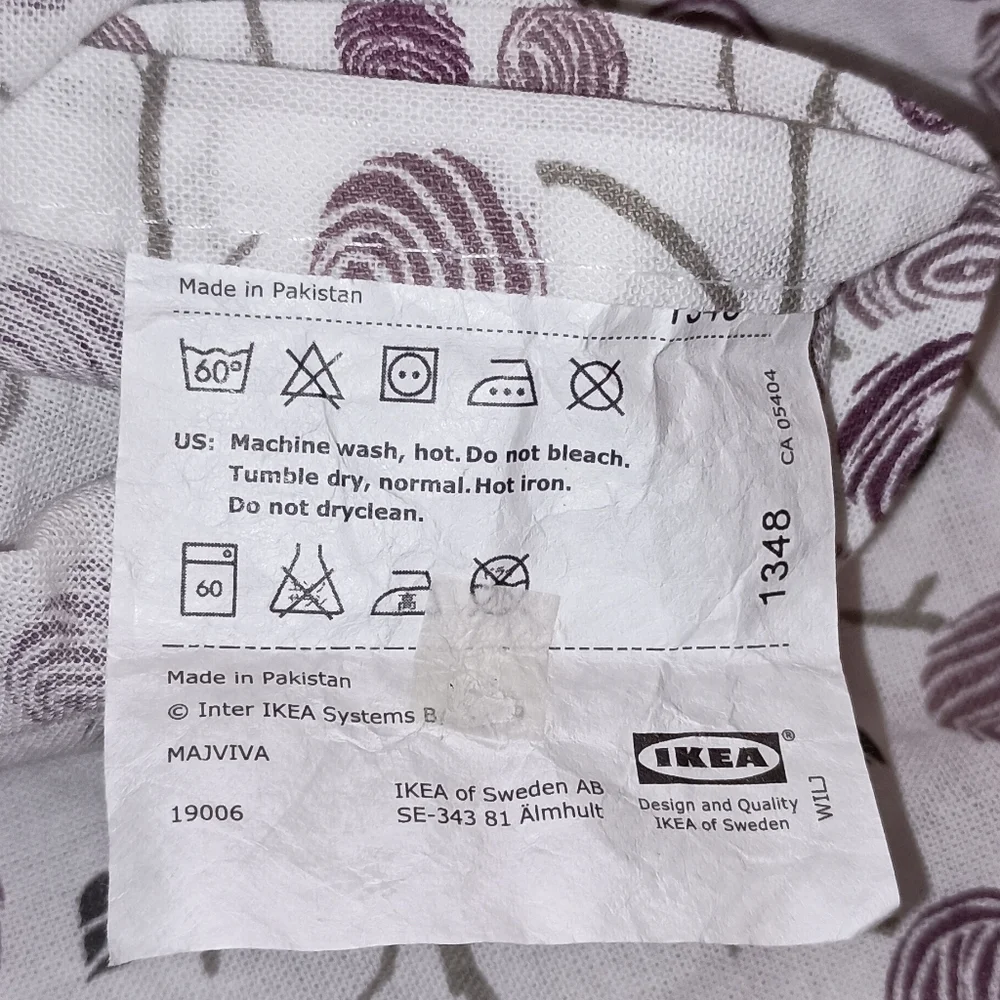 Ikea Majviva Purple White Floral Cotton duvet Cover size 81